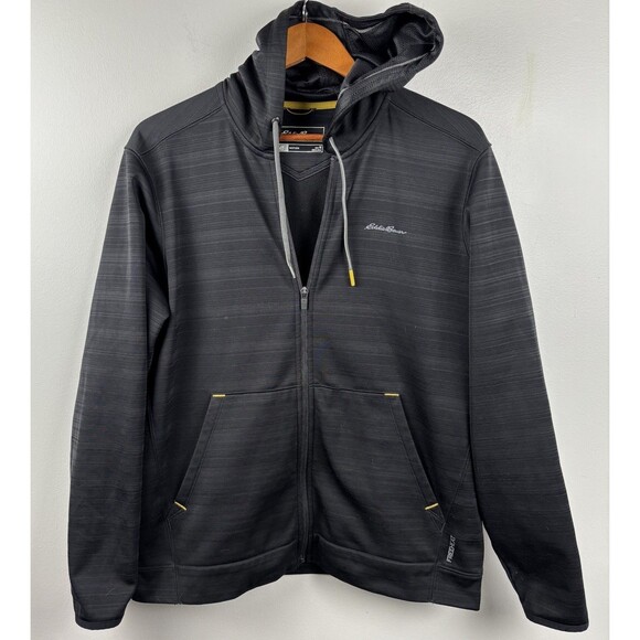 Eddie Bauer Jacket Mens M Black Freeheat Motion Full Zip Hooded Performance - Picture 2 of 12